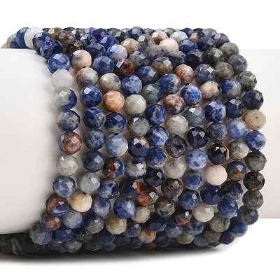 Natural Sodalite Beads Strands G-Z163-C02-4mm-1
