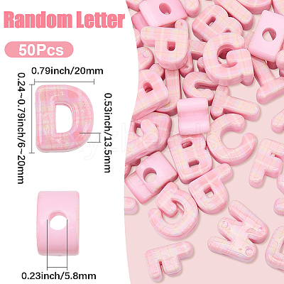 50Pcs Printed Opaque Acrylic European Beads MACR-SP0002-21A-1