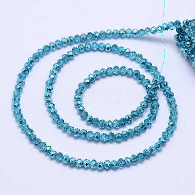 Faceted Rondelle Transparent Painted Glass Beads Strands DGLA-J001-C10-2mm-1