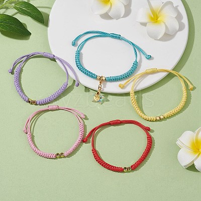 Brass Braided Bead Bracelet BJEW-JB09974-1