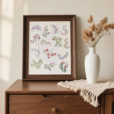 120Pcs 6 Styles Flower PET Decorative Stickers DIY-SP0006-78-1