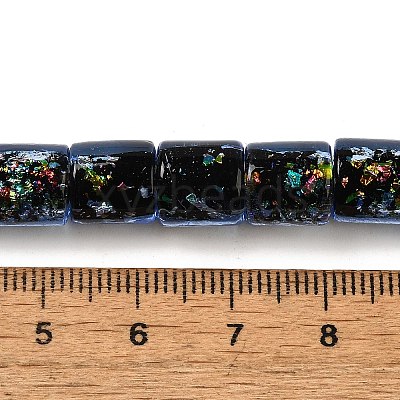 Handmade Dichroic Foil Glass Beads Strands DICH-U001-09F-1