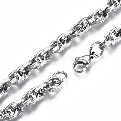 Non-Tarnish 201 Stainless Steel Rope Chain Bracelet BJEW-S057-82-1