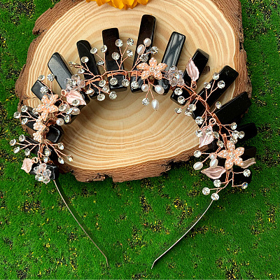 Natural Obsidian Hair Bands PW-WG7316B-02-1