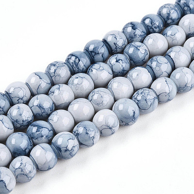 Baking Paint Glass Beads Strands X-DGLA-N003-6mm-C07-1