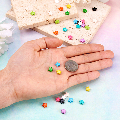 44Pcs 11 Colors Spray Painted Alloy Beads FIND-TA0003-02-1