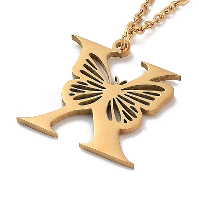 PVD Vacuum Plating 201 Stainless Steel Necklaces NJEW-R267-01X-G-1