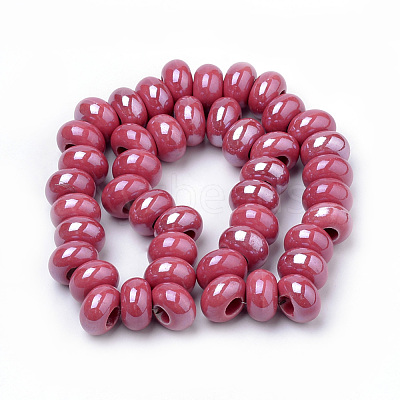 Glazed Porcelain Rondelle Beads PORC-Q219-15x9-F18-1