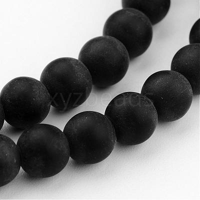 Frosted Glass Bead Strands GLAA-G016-8mm-02-1