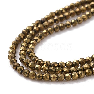 Electroplate Glass Beads Strands X-GLAA-H021-01A-FP07-1
