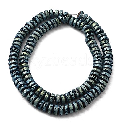 Electroplated Natural Lava Rock Beads Strands G-Q1009-F01-01-1