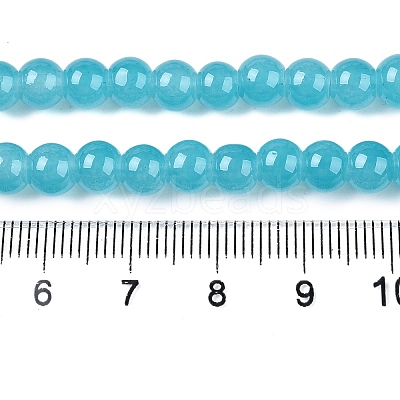 Baking Paint Imitation Jade Glass Round Bead Strands X-DGLA-Q021-6mm-07-1