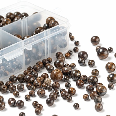 340Pcs 4 Style Natural Bronzite Beads G-LS0001-47-1