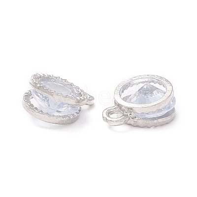 Alloy Clear Cubic Zirconia Charms ZIRC-A022-04P-1