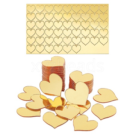  100Pcs Gold Acrylic Mirror Wall Stickers AJEW-PH0004-90D-1