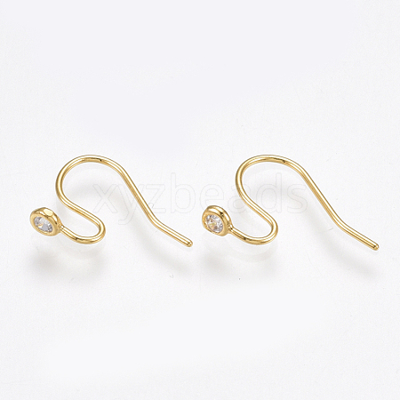 Brass Earring Hooks X-KK-T038-254G-1