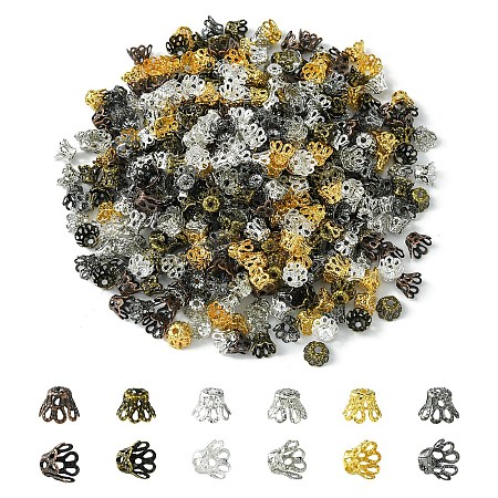 600PCS 6Colors Iron Bead Caps IFIN-YW0003-05-1