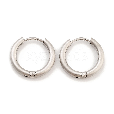 Tarnish Resistant Frosted 304 Stainless Steel Huggie Hoop Earrings for Women EJEW-C096-32D-P-1