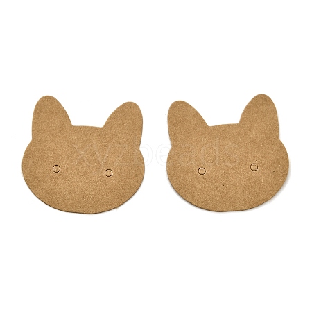 100Pcs Cat Shaped Kraft Paper Earring Display Cards EDIS-M004-01A-1