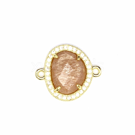 Natural Sunstone Connector Charms PW-WGDDB56-09-1