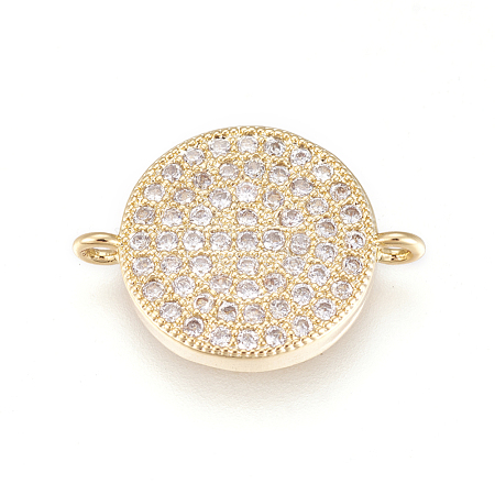 Brass Micro Pave Cubic Zirconia Links ZIRC-L078-032G-NR-1