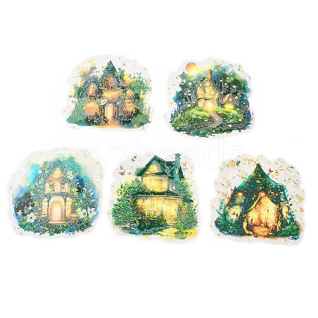 10Pcs 5 Styles Forest Theme PET Waterproof Stickers Sets DIY-B071-02B-1