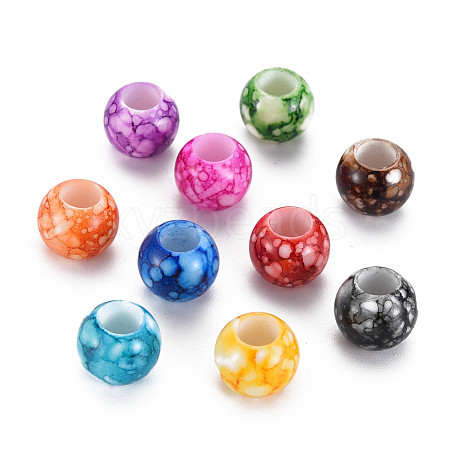 Baking Paint Opaque European Acrylic Beads MACR-S308-16-1