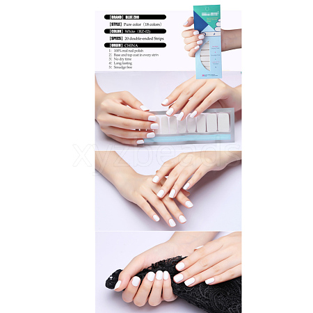 Glitter Solid Color Nail Polish Strips Stickers MRMJ-Q013-01B-1