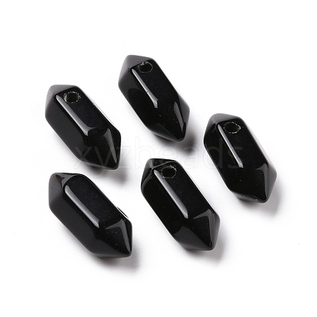 Natural Obsidian Double Terminal Pointed Pendants G-C007-02A-07-1