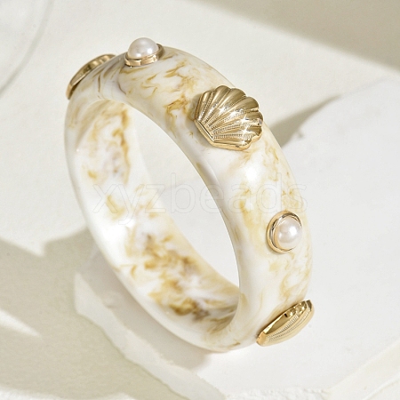Resin Bangles for Women BJEW-P357-03G-1