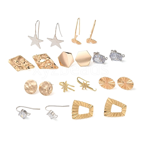 Brass Stud Earring Findings & Earring Hook KK-XCP0001-85-1