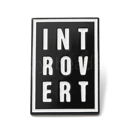 Word Introvert Enamel Pin JEWB-H010-04EB-02-1