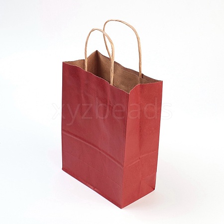 Pure Color Kraft Paper Bags AJEW-G019-09A-1