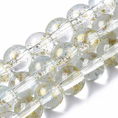 Transparent Spray Painted Glass Bead Strands GLAA-N035-03B-B09-1