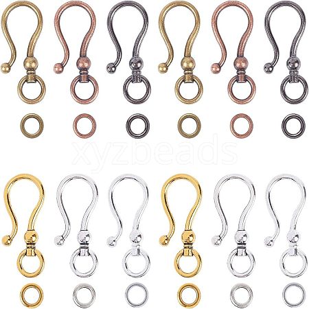 Tibetan Style Alloy S Hook Clasps TIBE-CA0001-02-1