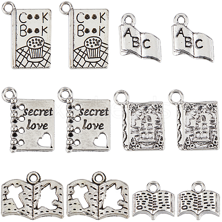 SUNNYCLUE 96Pcs 6 Style Tibetan Style Alloy Pendants FIND-SC0008-53-1