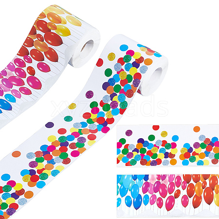 2Pcs 2 Colors Wavy Edge Sticker Classroom Decorations AJEW-NB0006-59-1