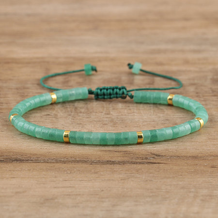 Natural Green Aventurine Beaded Braided Bracelets QH4784-3-1