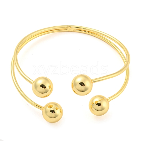 Rack Plating Brass Double Layer Cuff Bangles BJEW-H326-01G-1