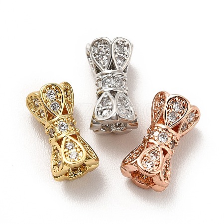 Rack Plating Brass Micro Pave Cubic Zirconia Beads KK-C010-47-1