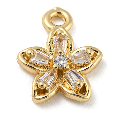 Brass with Clear Cubic Zirconia Charms KK-G478-02B-KCG-1