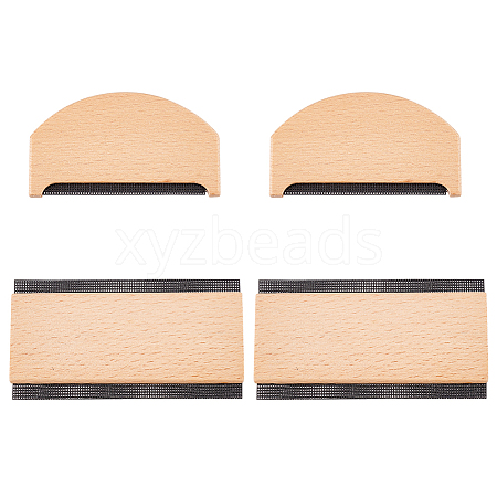 GOMAKERER 4Pcs 2 Style Wood Portable Lint Remover AJEW-GO0001-61-1