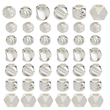 60Pcs 6 Styles Brass Spacer Beads KK-HS0015-38-1