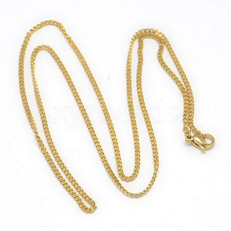 Trendy Unisex 201 Stainless Steel Twisted Chain Necklaces NJEW-L043-44G-1