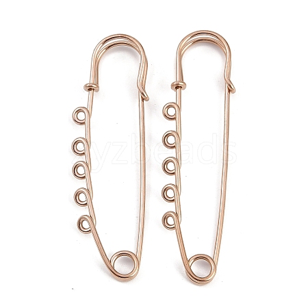 Ion Plating(IP) 304 Stainless Steel Safety Pins Brooch Findings STAS-K252-05C-RG-1