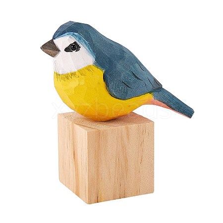 Wooden Eurasian Blue Tit and Block Ornaments JX690A-1