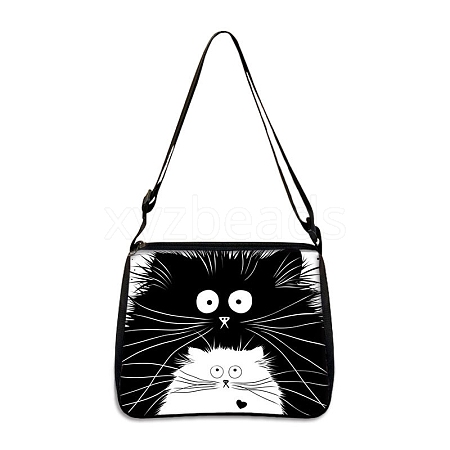 Cat Polyester Shoulder Bags PW-WG04021-07-1