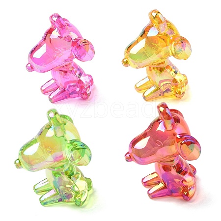 Electroplate Transparent Acrylic Pendants OACR-I014-07-1