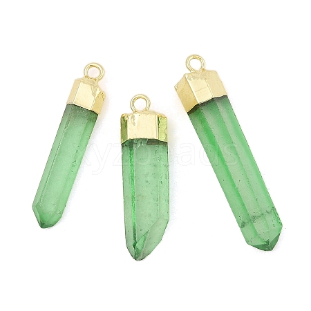 Natural Quartz Crystal Pointed Pendants G-P253-03G-12-1