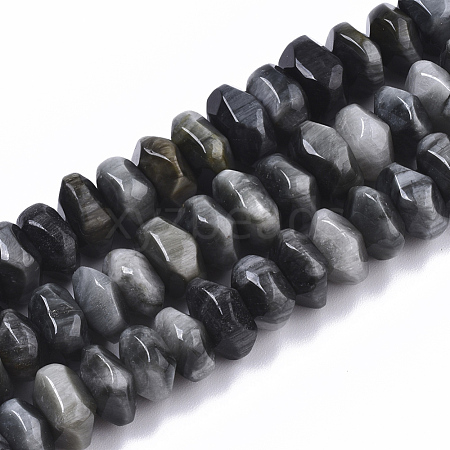 Natural Hawk's Eye Beads Strands G-R462-10-1